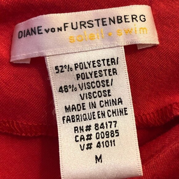 Diane von Furstenberg Swim Cover Up Tunic Red Size M EUC - Picture 2 of 7
